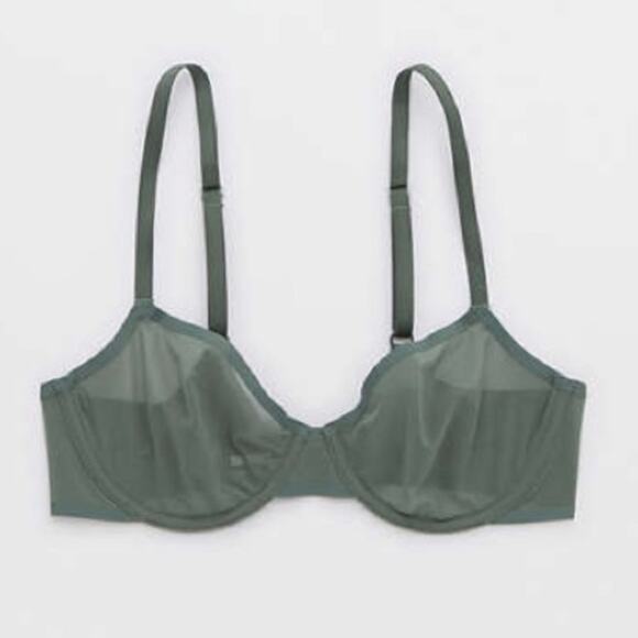 Smoothez by aerie The Balconette Mesh Bra - Olive Green 34C - Picture 4 of 6